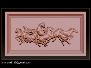race horse wood carving file stl obj and ztl for cnc 3D Принт Модель