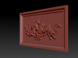 race horse wood carving file stl obj and ztl for cnc 3D Print Model