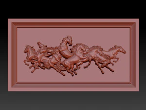 race horse wood carving file stl obj and ztl for cnc 3D Print Model