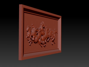 race horse wood carving file stl obj and ztl for cnc 3D Принт Модель