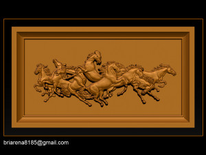 race horse wood carving file stl obj and ztl for cnc 3D Принт Модель