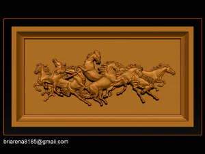 race horse wood carving file stl obj and ztl for cnc 3D Print Model