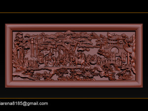 mural landscape wood carving file stl obj and ztl for cnc 3D Print Model