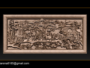 mural landscape wood carving file stl obj and ztl for cnc 3D Print Model
