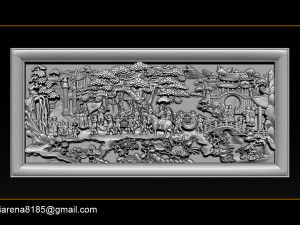 mural landscape wood carving file stl obj and ztl for cnc 3D Print Model