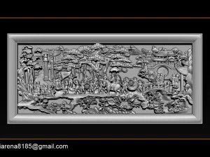 mural landscape wood carving file stl obj and ztl for cnc 3D Print Model