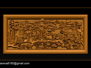 mural landscape wood carving file stl obj and ztl for cnc 3D Print Model