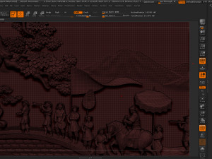 mural landscape wood carving file stl obj and ztl for cnc 3D Принт Модель
