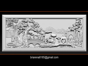 mural landscape wood carving file stl obj and ztl for cnc 3D Print Model