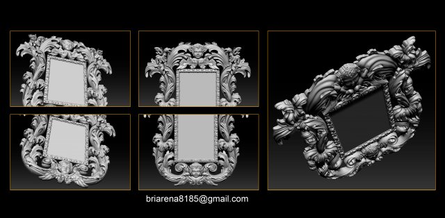 mirror classical carved frame Modelo de Impressão 3D .c4d .max .obj .3ds .fbx .stl .blend 