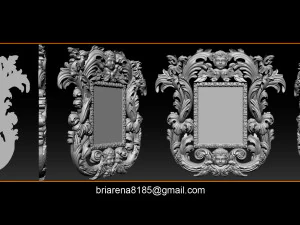 mirror classical carved frame 3D Print Model