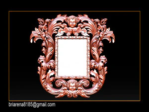 mirror classical carved frame 3D Print Model