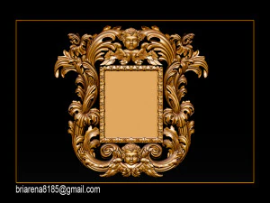 mirror classical carved frame 3D Print Model