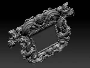 mirror classical carved frame 3D Print Model