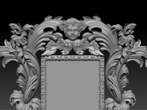 mirror classical carved frame 3D Print Model