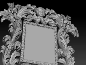 mirror classical carved frame 3D Print Model