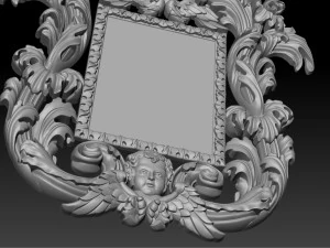 mirror classical carved frame 3D Print Model