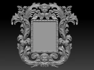 mirror classical carved frame 3D Print Model