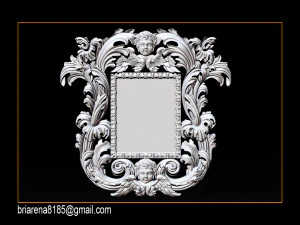 mirror classical carved frame 3D Print Model