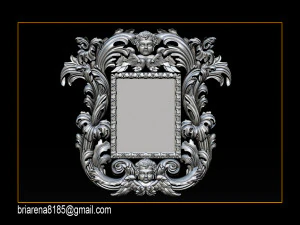 mirror classical carved frame 3D Print Model