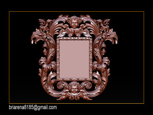 mirror classical carved frame Modelo de Impressão 3D