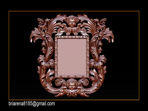 mirror classical carved frame 3D Print Model