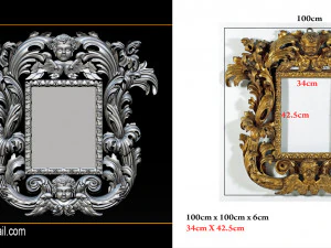 mirror classical carved frame 3D Print Model
