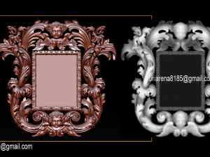 mirror classical carved frame Modelo de Impressão 3D