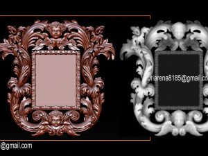 mirror classical carved frame 3D Print Model