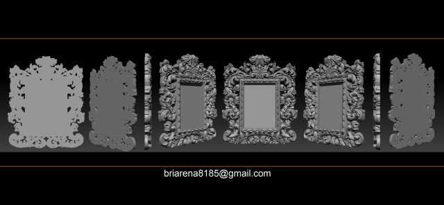 mirror frame 3d - cnc machine - 3d cn 3D 프린트 모델 .c4d .max .obj .3ds .fbx .stl .blend 