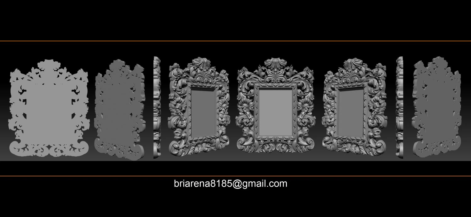 mirror frame 3d - cnc machine - 3d cn 3D Print Model .c4d .max .obj .3ds .fbx .stl .blend 