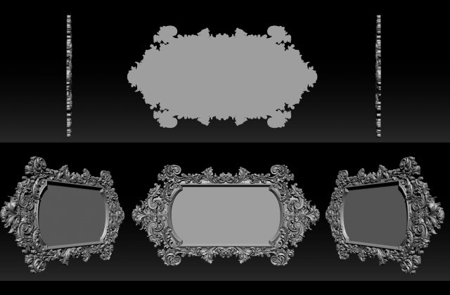 mirror frame 3d - cnc machine - 3d cnc Model Cetak 3D .c4d .max .obj .3ds .fbx .stl .blend 