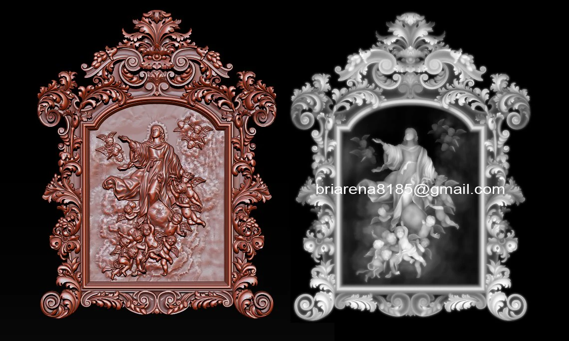 mirror frame 3d - cnc machine - 3d cnc 3D Print Model .c4d .max .obj .3ds .fbx .stl .blend 
