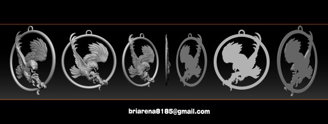 eagle pendant jewelry Model do druku 3D .c4d .max .obj .3ds .fbx .stl .blend 