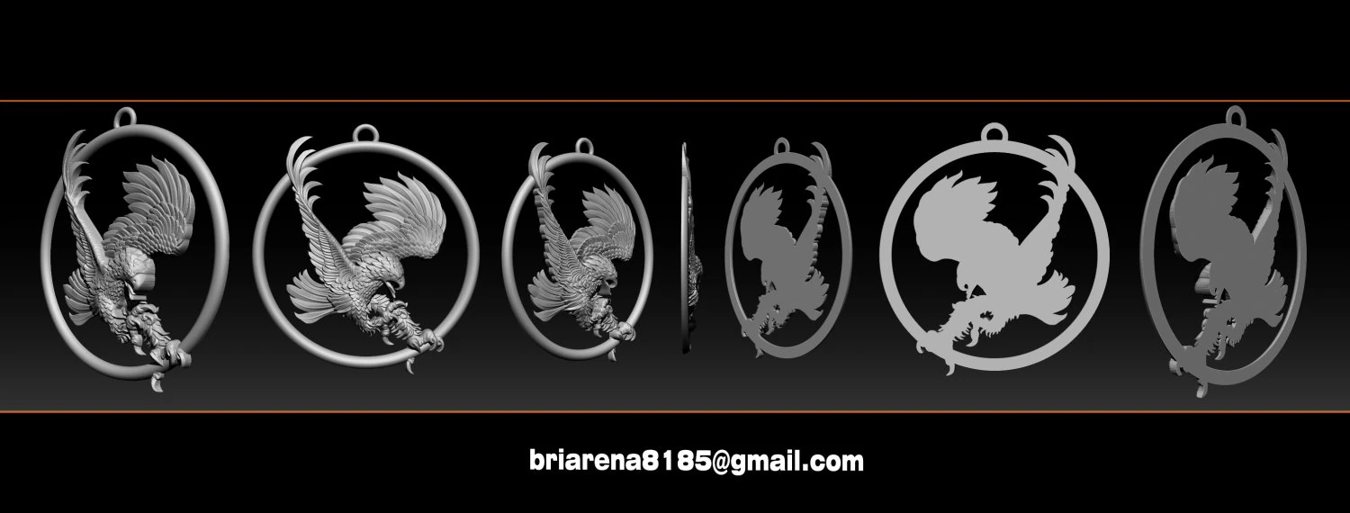 eagle pendant jewelry 3D Print Model .c4d .max .obj .3ds .fbx .stl .blend 