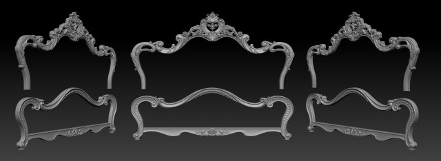 classic bed 3d relief models 3D Baskı Modeli .c4d .max .obj .3ds .fbx .stl .blend 