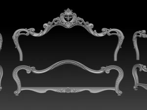klassieke bed 3D-reli&euml;fmodellen 3D printmodel