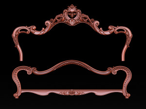 classic bed 3d relief models 3D Baskı Modeli