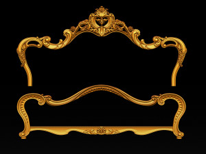 classic bed 3d relief models 3D Baskı Modeli
