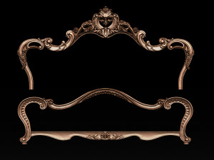 classic bed 3d relief models 3D Baskı Modeli