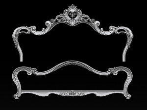 classic bed 3d relief models 3D Baskı Modeli
