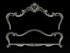 classic bed 3d relief models 3D Baskı Modeli