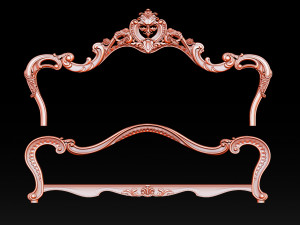 classic bed 3d relief models 3D Baskı Modeli