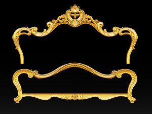 classic bed 3d relief models 3D Baskı Modeli