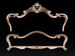 classic bed 3d relief models 3D Baskı Modeli