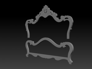 classic bed 3d relief models 3D Baskı Modeli