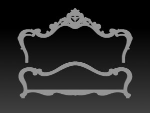 classic bed 3d relief models 3D Baskı Modeli