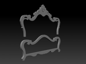 classic bed 3d relief models 3D Baskı Modeli