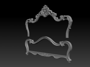 classic bed 3d relief models 3D Baskı Modeli