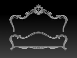 classic bed 3d relief models 3D Baskı Modeli